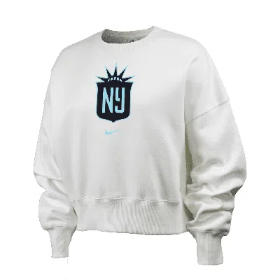 Nike Nj/ny Gotham Fc Phoenix Fleece  Women's Nwsl Crew-neck Sweatshirt In White