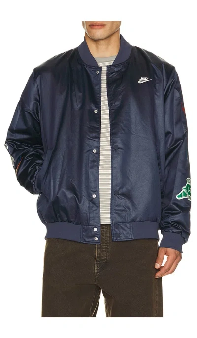 Nike Nk Club Varsity Jacket Reissue In Blue
