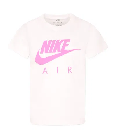 Nike Air Cotton Blend Crew-neck T-shirt With Frontal Logo In White