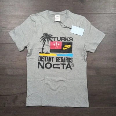 Pre-owned Nike Nocta Drake Turks & Caicos Tshirt Men's Size Small Gray Distant Regards