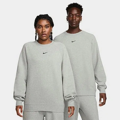 Nike Nocta Fleece Crewneck Sweatshirt In Dark Grey Heather/black