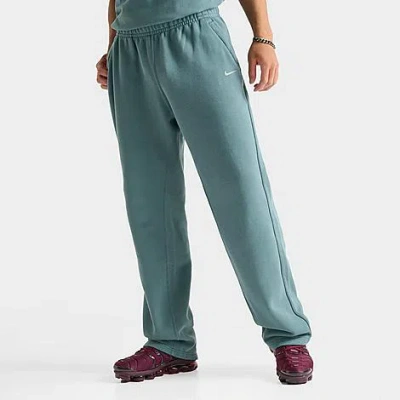Nike Nocta Fleece Cs Open-hem Sweatpants In Mineral Slate/faded Spruce/mica Green