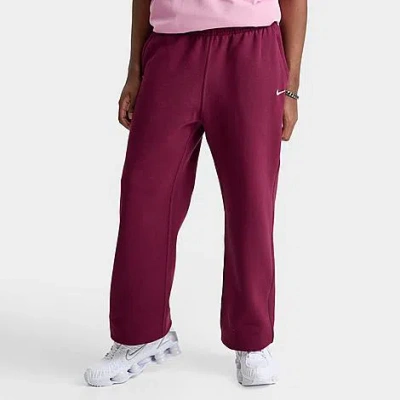 Nike Nocta Fleece Cs Open-hem Sweatpants In Dark Beetroot/adobe/citron Tint