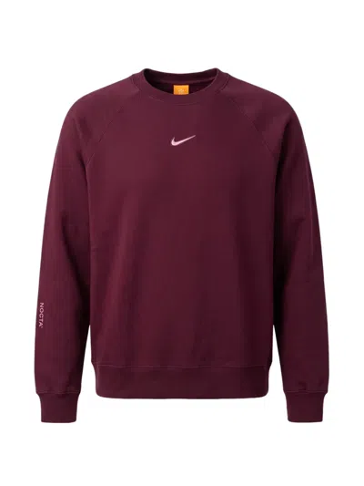 Nike Nocta Logo-patch Sweater In Burgundy