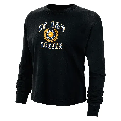 Nike North Carolina A&t  Women's College Boxy Long-sleeve T-shirt In Black