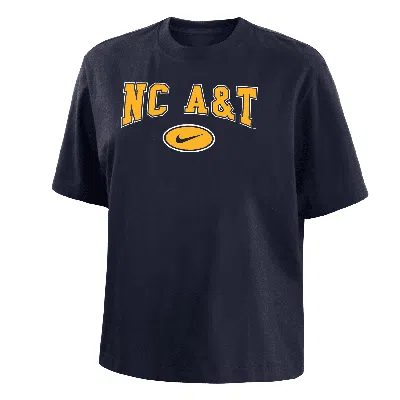 Nike North Carolina A&t  Women's College Boxy T-shirt In Blue