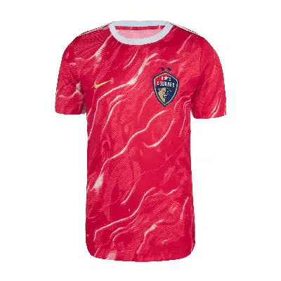 Nike North Carolina Courage 2025 Big Kids'  Nwsl Short-sleeve Pre-match Top In Blue