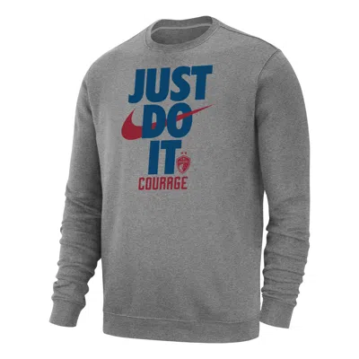 Nike North Carolina Courage Club Fleece  Men's Soccer Crew-neck Sweatshirt In Grey