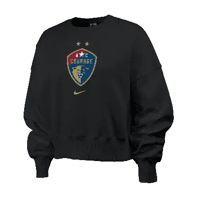 Nike North Carolina Courage Phoenix Fleece  Women's Nwsl Crew-neck Sweatshirt In Black