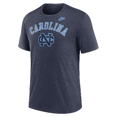 Nike Heather Navy North Carolina Tar Heels Legacy Arch Tri-blend T-shirt In Blue