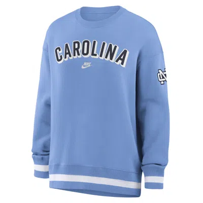 Nike North Carolina Legacy Phoenix  Women's College Oversized Pullover Crew In Blue