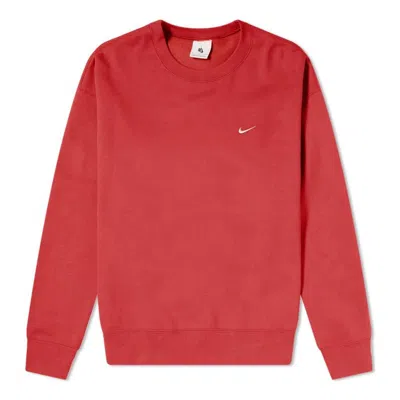 Nike Nrg Solo Swoosh Fleece Sweatshirt 'cedar' In Red