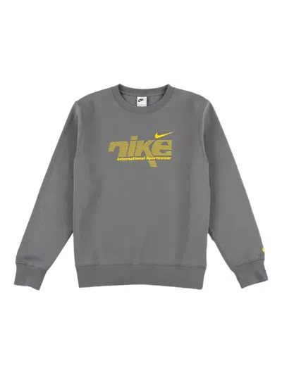 Nike Nsw Club Logo Crew-neck Sweatshirt In Gray