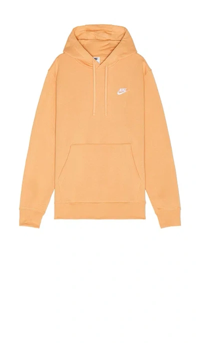 Nike Nsw Club Pullover Hoodie In Copper Moon & White