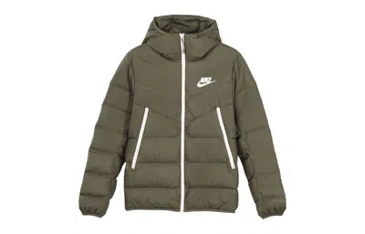 Pre-owned Nike Nsw Down Fill Hooded Warm Down Jacket - Cu0226-380 In Green