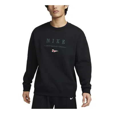 Nike Nsw Embroidered Brand Logo Loose Fit Fleece Sweatshirt 'black'