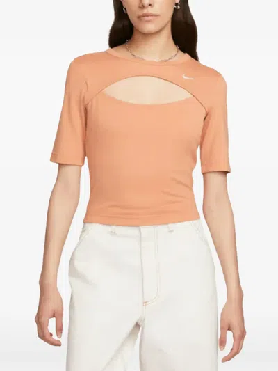 Nike Nsw Essential Cut-out Logo T-shirt In Orange