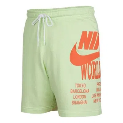 Nike Nsw Ft Short Wtour Large Logo Printing Knit Sports Shorts Green