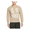 Nike Nsw Graphic Printed Crew Neck Sweatshirt 'tan' In Neutral