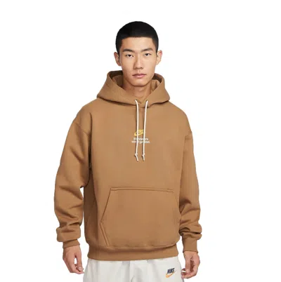 Nike Nsw Logo Hoodie 'khaki' In Brown