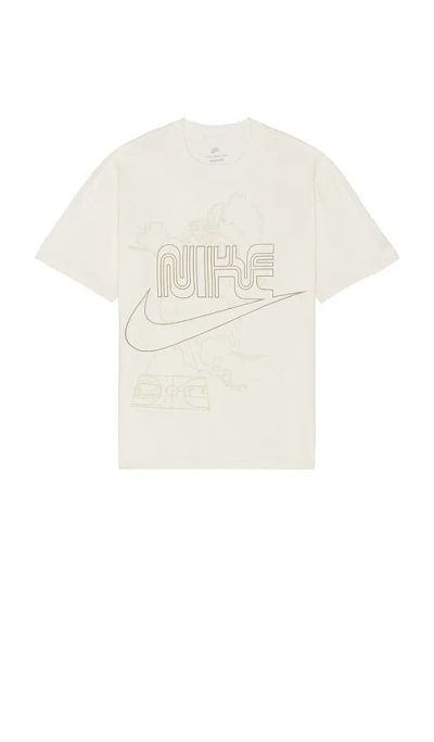 Nike Nsw Max90 Bay Tee In Sail  Khaki  & Pink Foam