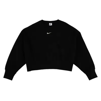 Pre-owned Nike Nsw Phoenix Fleece Oversized Crewneck Sweatshirt 'black/sail' | Women's Size L