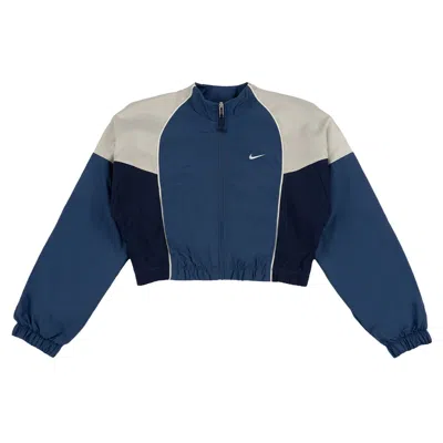 Pre-owned Nike Nsw Shrunken Track Jacket 'mystic Navy/light Bone/sail' | Blue | Women's Size S
