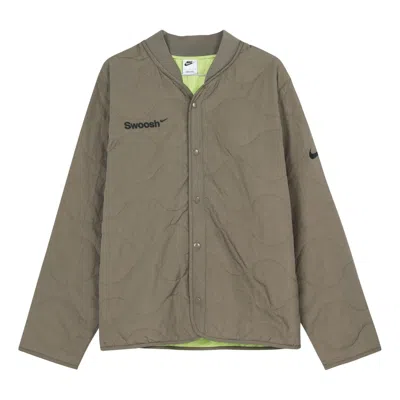 Nike Nsw Swoosh Padded Jacket 'brown' In Green