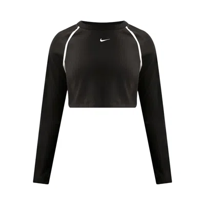 Pre-owned Nike Nsw Tight Long-sleeve Cropped Top 'black/chalk' | Women's Size Xs