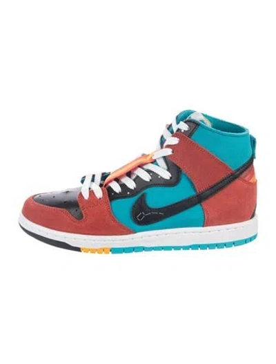 Pre-owned Nike Nubuck Colorblock Pattern Sneakers In Multi