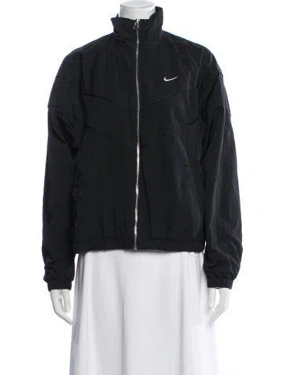 Pre-owned Nike Nylon Bomber Jacket In Black