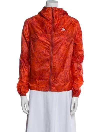 Pre-owned Nike Nylon Jacket In Orange