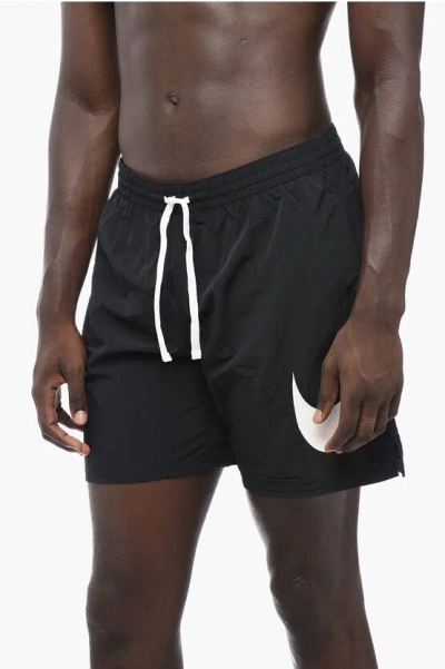 NIKE NYLON SWIM SHORTS WITH PRINTED LOGO