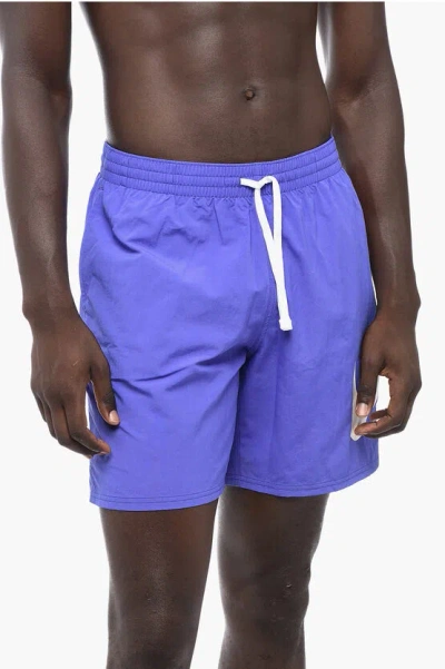 Nike Nylon Swim Shorts With Printed Logo In Purple