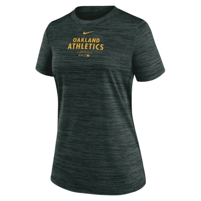 Nike Oakland Athletics Authentic Collection Practice Velocity  Women's Dri-fit Mlb T-shirt In Green