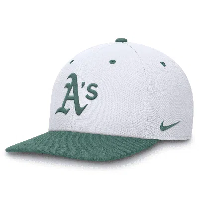 Nike Oakland Athletics Bicoastal 2-tone Pro  Unisex Dri-fit Mlb Adjustable Hat In White