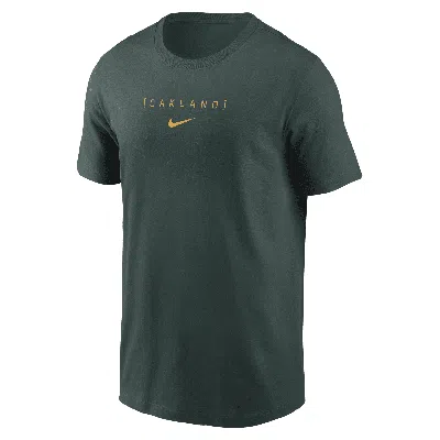 Nike Oakland Athletics Large Logo Back Stack  Men's Mlb T-shirt In Green