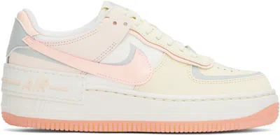Nike Off-white Air Force 1 Shadow Sneakers In Coconut Milk/crimson
