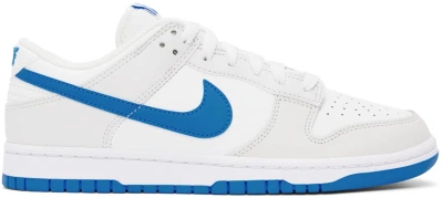 Nike Off-white & Blue Dunk Low Retro Sneakers In Summit White/photo B