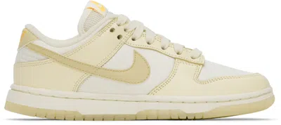 Nike Off-white & Yellow Dunk Low Sneakers In Muslin/gold/ivory