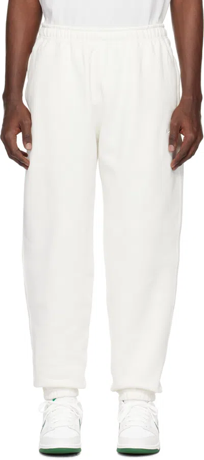 Nike Off-white Embroidered Sweatpants In Sail/white