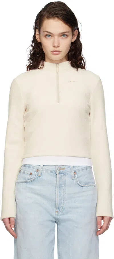 Nike Off-white Sportswear Phoenix Plush Sweater In Lt Orewood Brn/sail