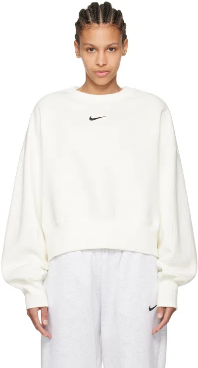 Nike Off-white Sportswear Phoenix Sweatshirt In Sail/black