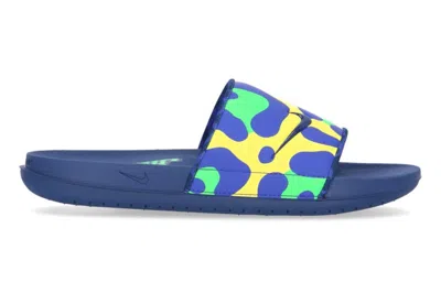 Pre-owned Nike Offcourt Slide Dynamic Yellow Paramount Blue Green In Dynamic Yellow/paramount Blue/green Spark
