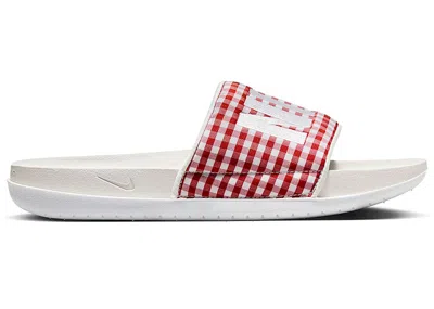 Pre-owned Nike Offcourt Slide Plaid (women's) Sneakers In Mystic Red/phantom/white