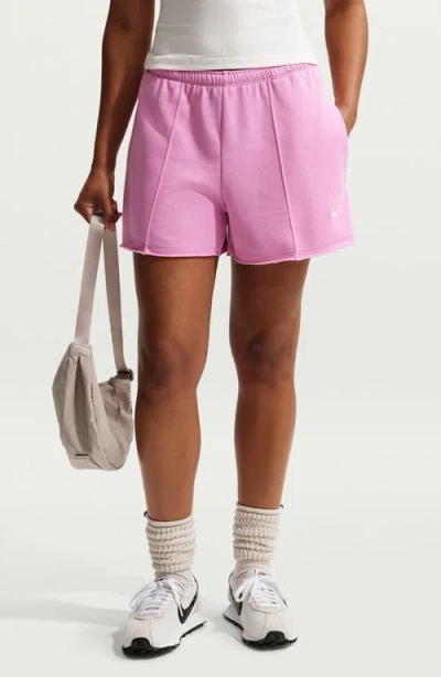 Nike Offline Chill Cotton Blend French Terry Shorts In Pink