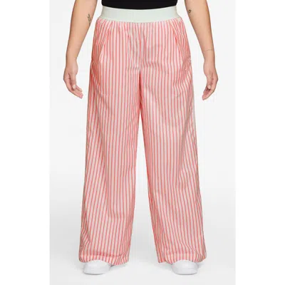 Nike Offline Cotton Poplin Wide Leg Pants In Pink