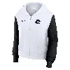 Nike White Ohio State Buckeyes Cropped Beyond Capability Color-block Script Full-zip Hoodie In Multi