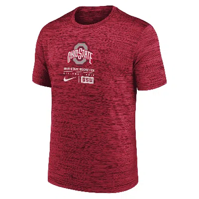 Nike Ohio State Buckeyes Campus Center Block Velocity  Men's Dri-fit College T-shirt In Red