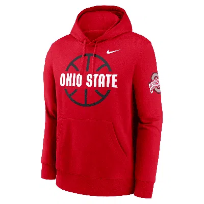 NIKE OHIO STATE BUCKEYES CLUB BASKETBALL ICON  MEN'S COLLEGE PULLOVER HOODIE,1015638720